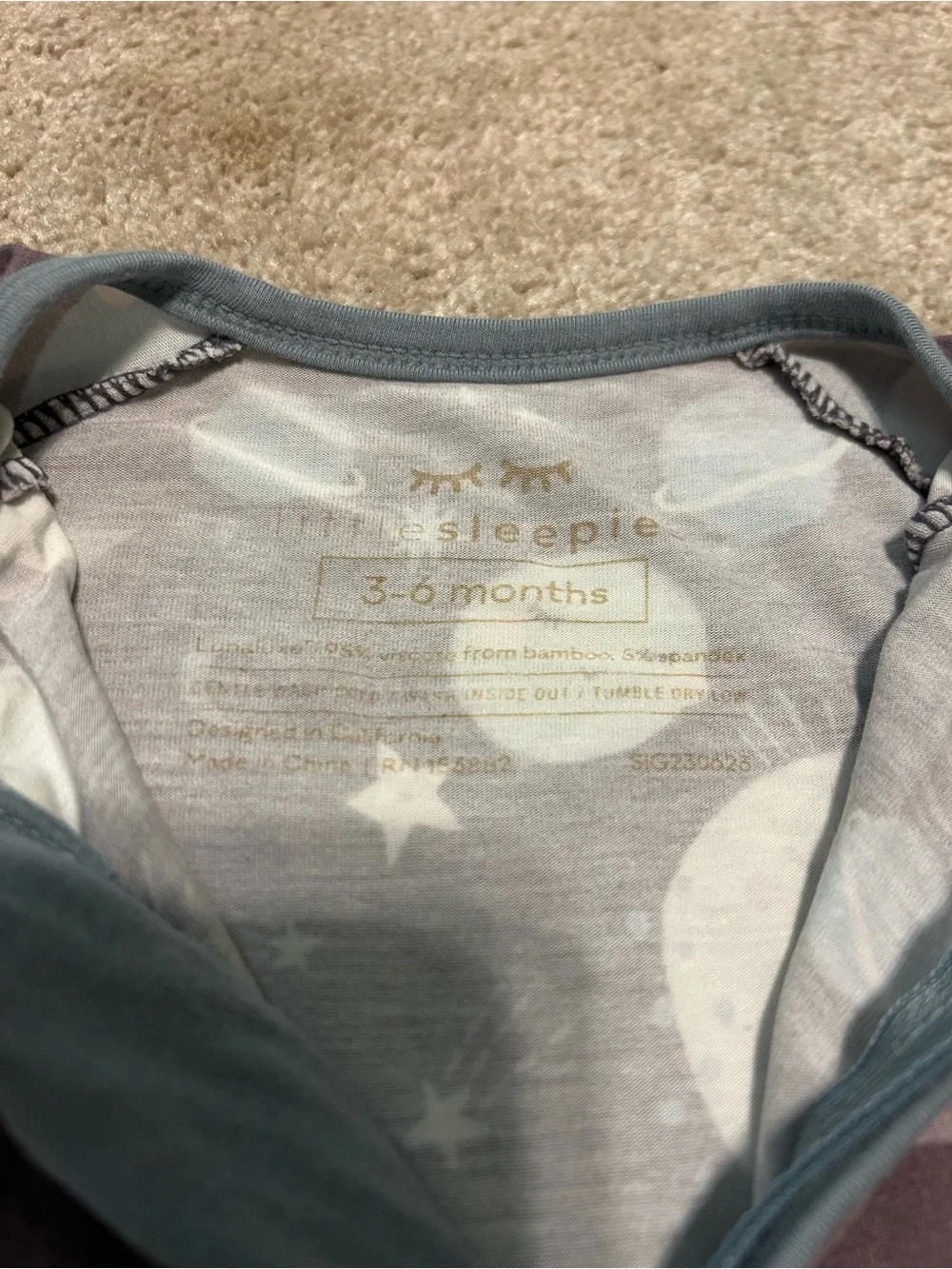 Little Sleepies Blue To the Moon and Back 3-6mo